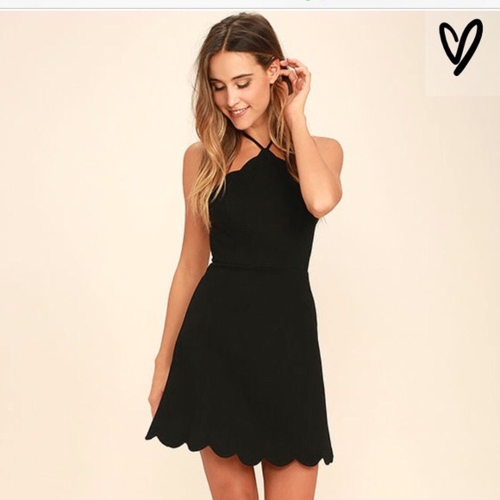 NWT | LUSH Backless Black Skater Dress